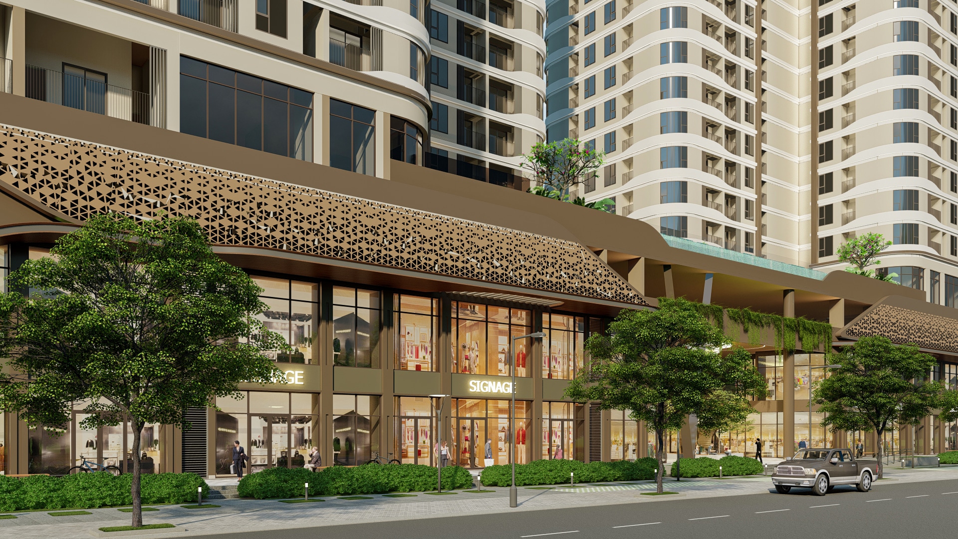 Sảnh đón và Shophouse dự án A&K Tower